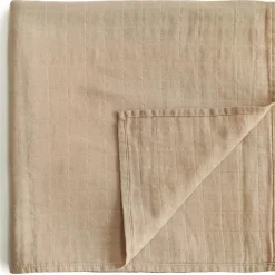 Sale Maxi lange en coton bio Pale Taupe (120 x 120 cm) Lange