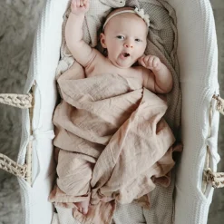 Sale Maxi lange en coton bio Pale Taupe (120 x 120 cm) Lange