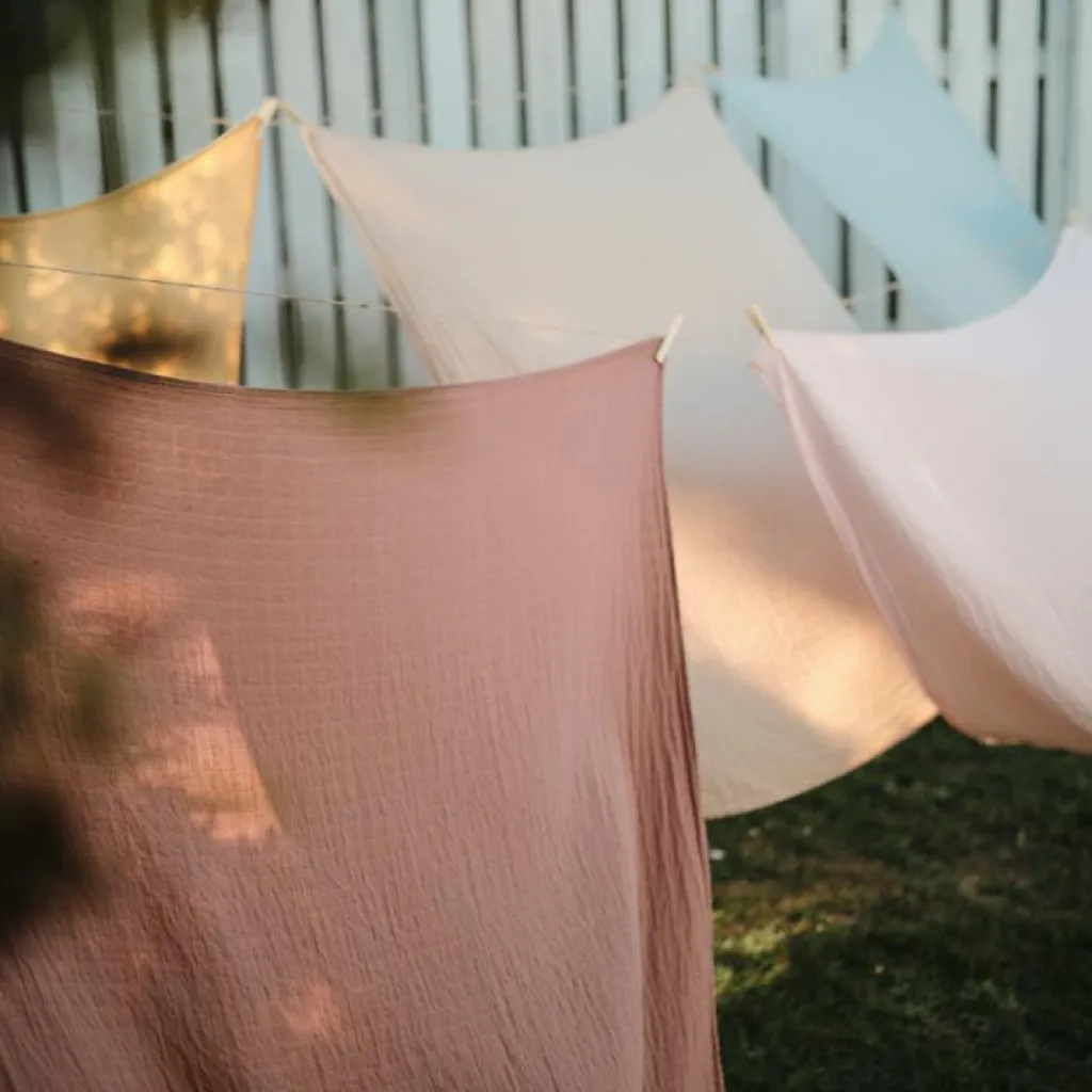 Mushie Maxi lange en coton bio Rose vanilla (120 x 120 cm)