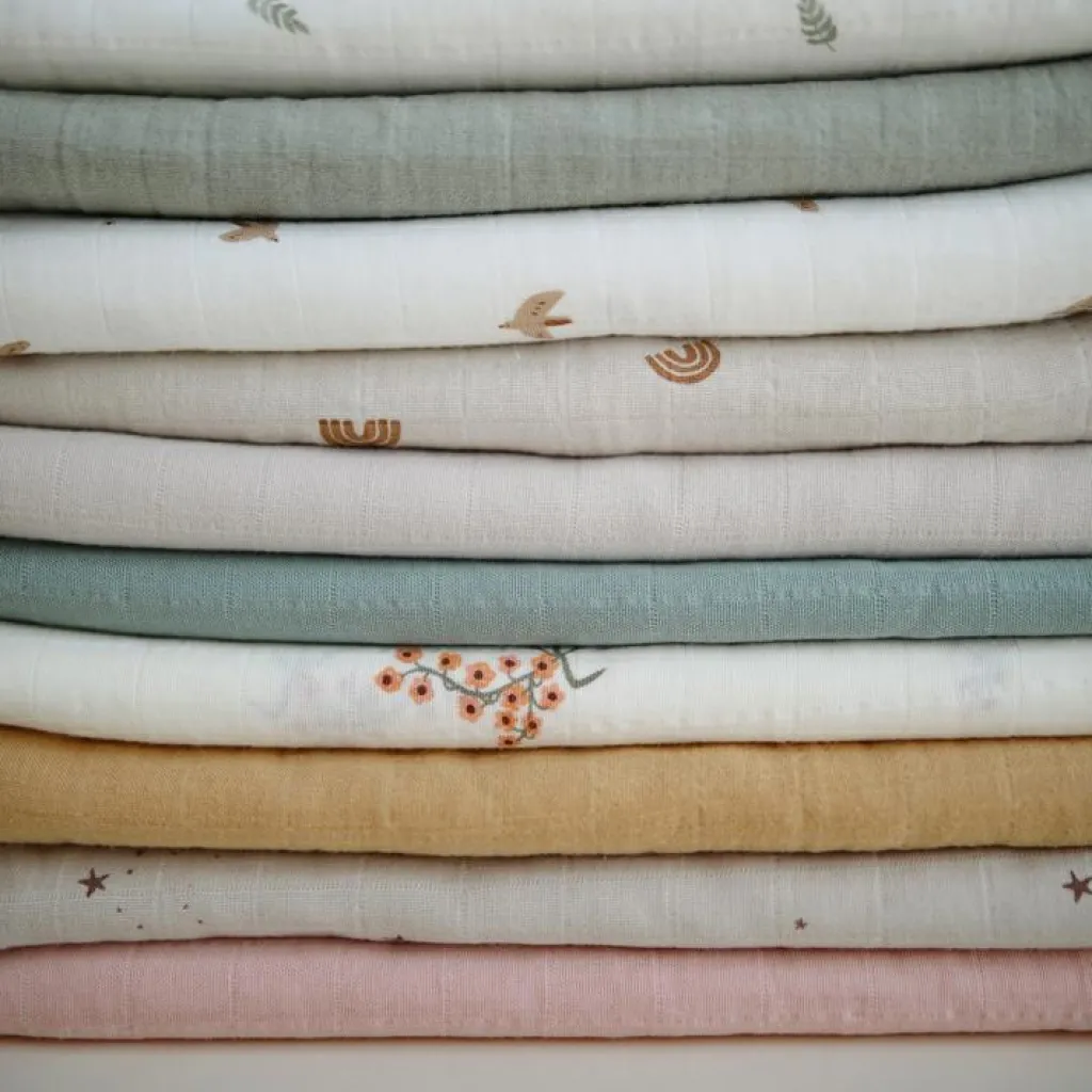 Mushie Maxi lange en coton bio Rose vanilla (120 x 120 cm)