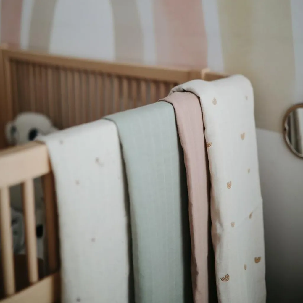 Mushie Maxi lange en coton bio Rose vanilla (120 x 120 cm)