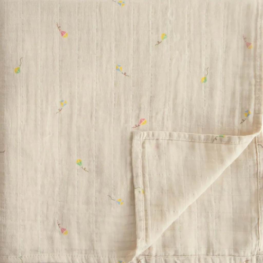 Mushie Maxi lange en coton Kite (120 x 120 cm)