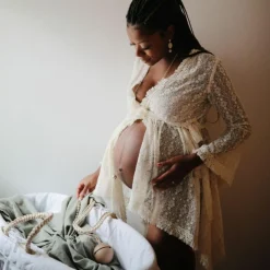 Mushie Maxi lange en coton Sage (120 x 120 cm)