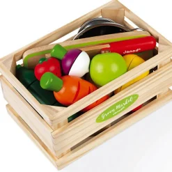 Discount Maxi set de fruits et légumes en bois à découper Dînette Et Aliments Factices