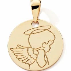Baby bijoux Médaille ronde Ange (or jaune 375°)