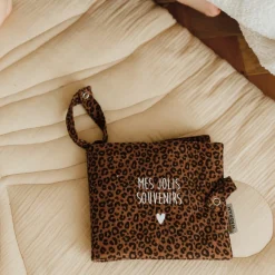 Hot Mini album photo Gaze Léopard Marron (personnalisable) Album Photo Tissu