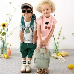 Online Mini sac à dos carré Little Gang khaki clair Sac À Dos Bébé