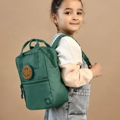 Discount Mini Sac à dos carré Little Gang Vert foncé Sac À Dos Bébé