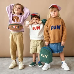 Clearance Mini sac banane Little Gang velours Fun vert Enfant Sac Banane Enfant