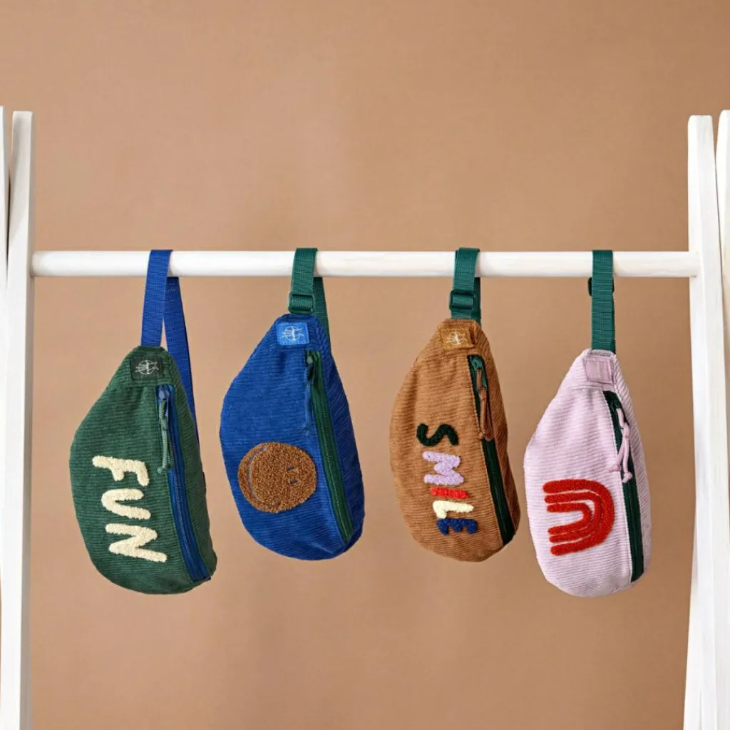 Clearance Mini sac banane Little Gang velours Fun vert Enfant Sac Banane Enfant