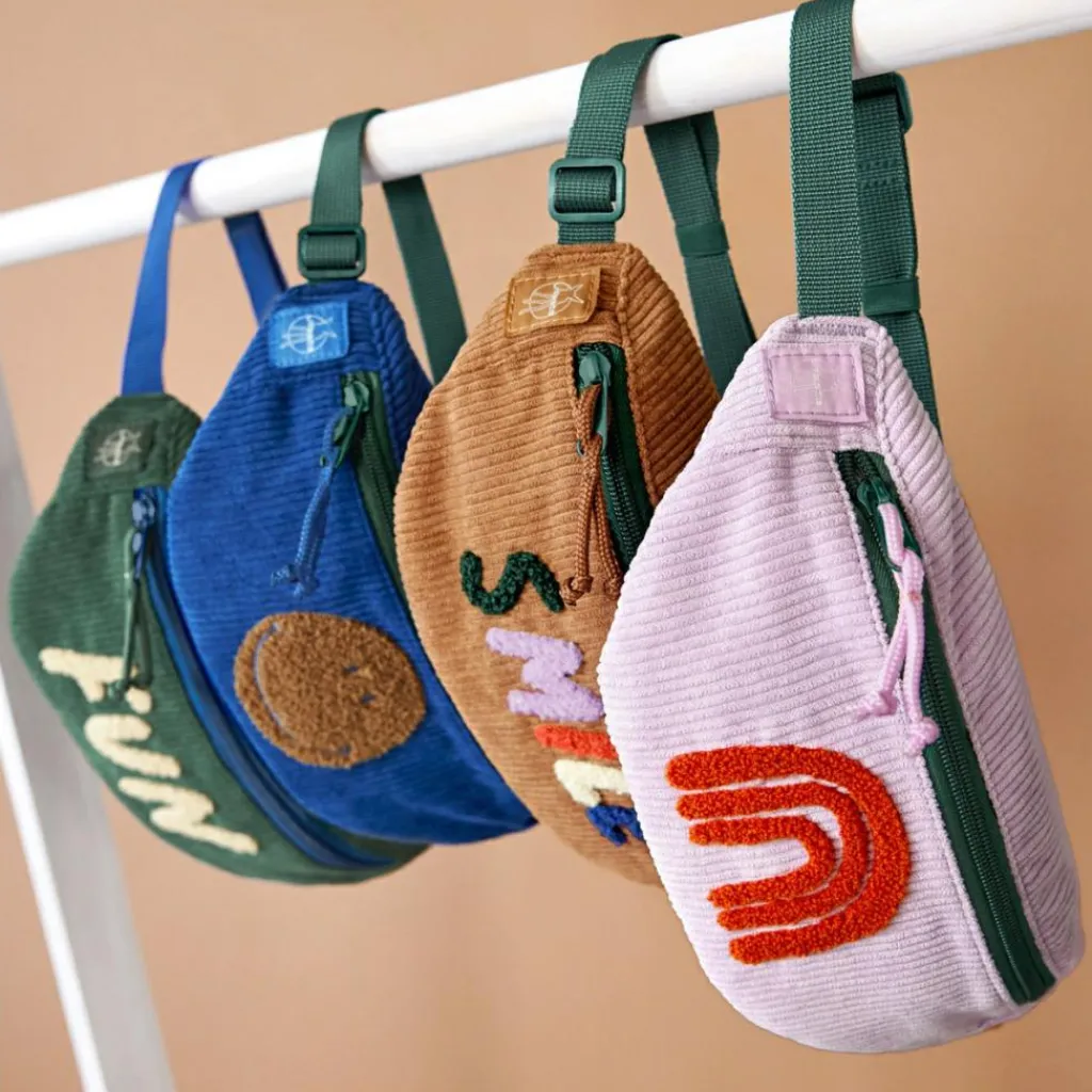 Clearance Mini sac banane Little Gang velours Fun vert Enfant Sac Banane Enfant