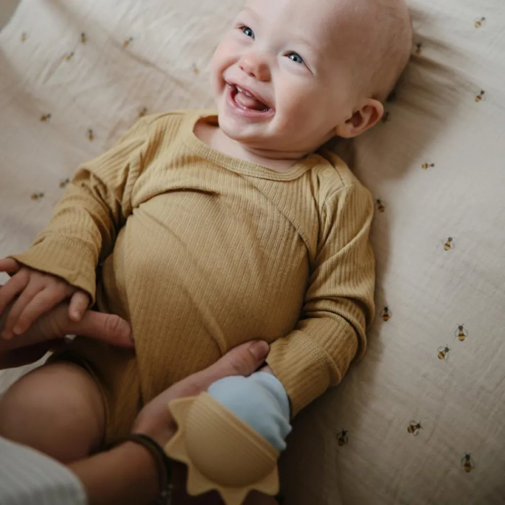 Mushie Mitaine de dentition Sunshine-Baby Blue