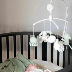 Baby's Only Mobile musical Animals Laurel Green-Warm Linen