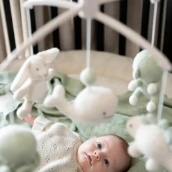 Baby's Only Mobile musical Animals Laurel Green-Warm Linen