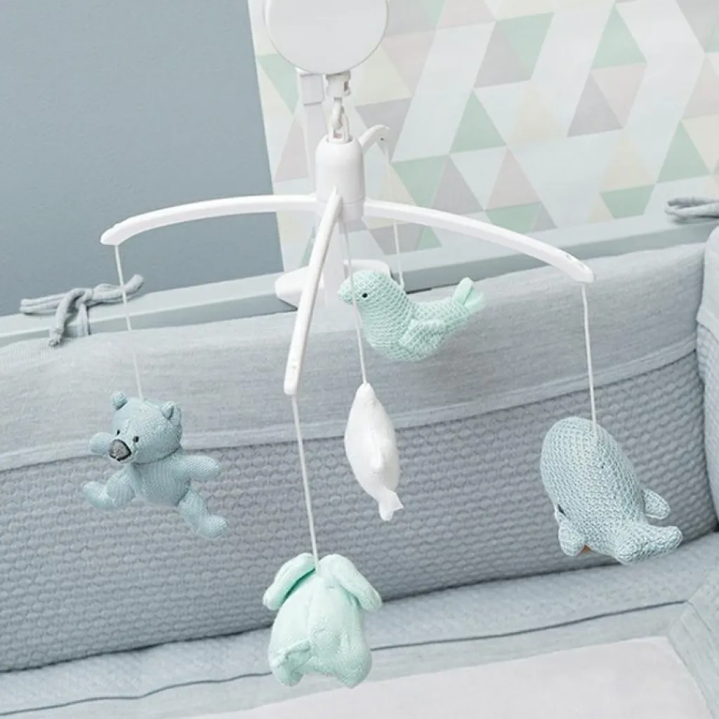 Baby's Only Mobile musical animaux vert d'eau