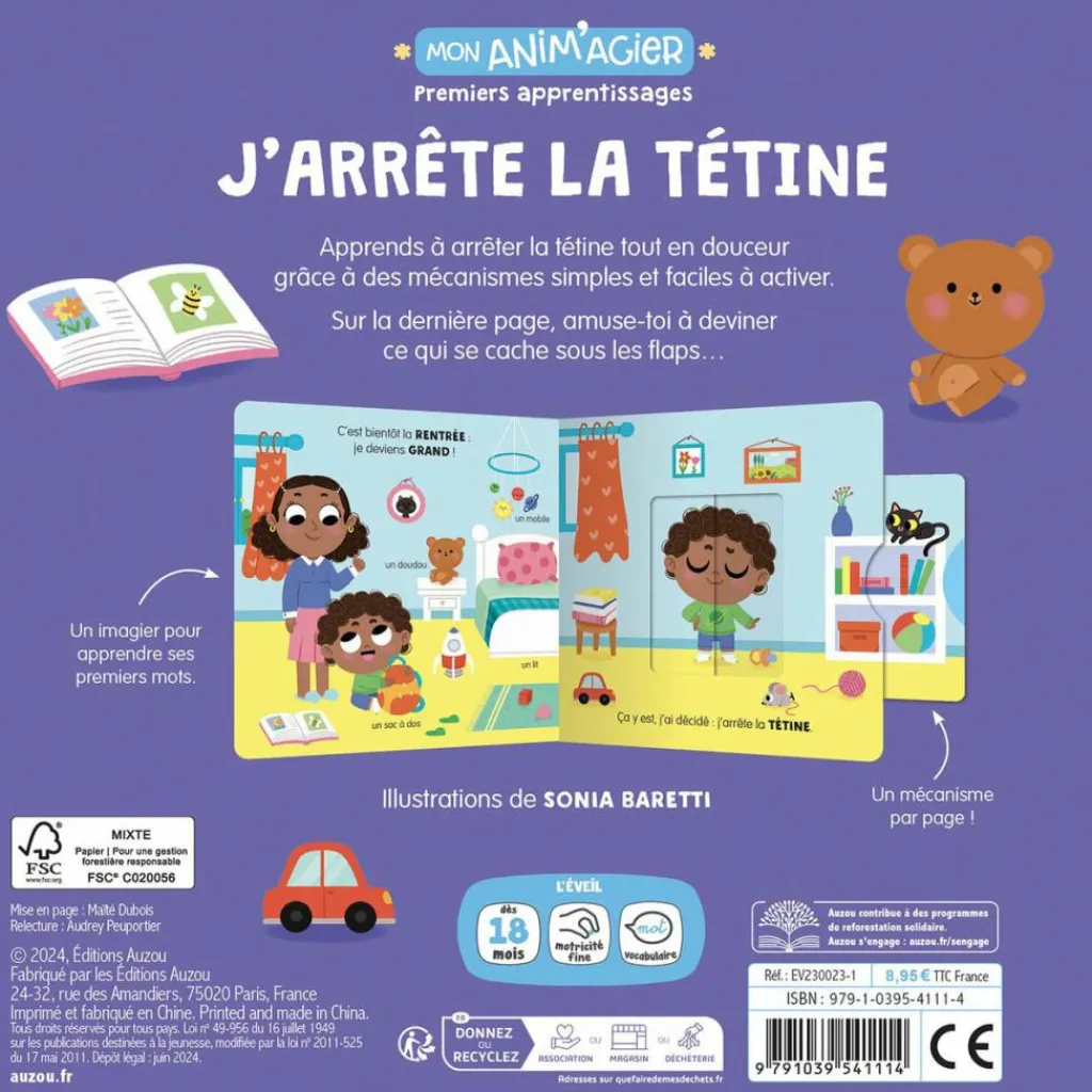Auzou Editions Mon anim'agier Premiers apprentissages - J'arrête la tétine
