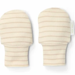 New Moufles anti-griffures Soft Beige Stripe (One Size) Bonnet / Moufles Naissance