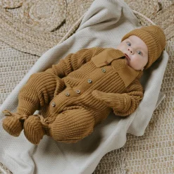 Enfant Baby's Only Moufles bébé en teddy coton bio Soul caramel (0-6 mois)