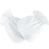Trois Kilos Sept Moufles de naissance en coton blanches