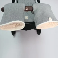 Kaiser Moufles pour poussette en coton bio gris