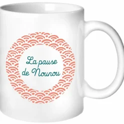 Online Mug Nounou Eventail corail (personnalisable) Cadeaux Maîtresse / Nounou