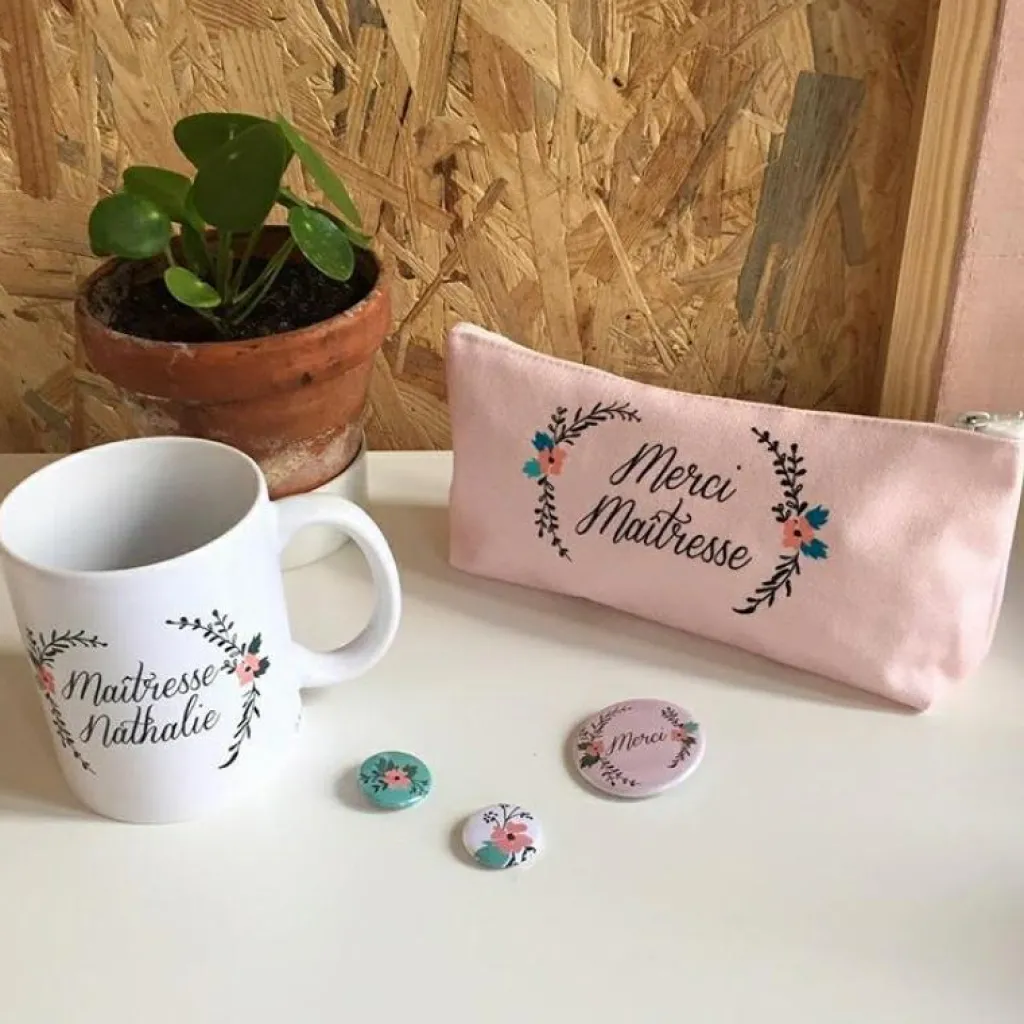 Les Griottes Mug personnalisable Fleurs
