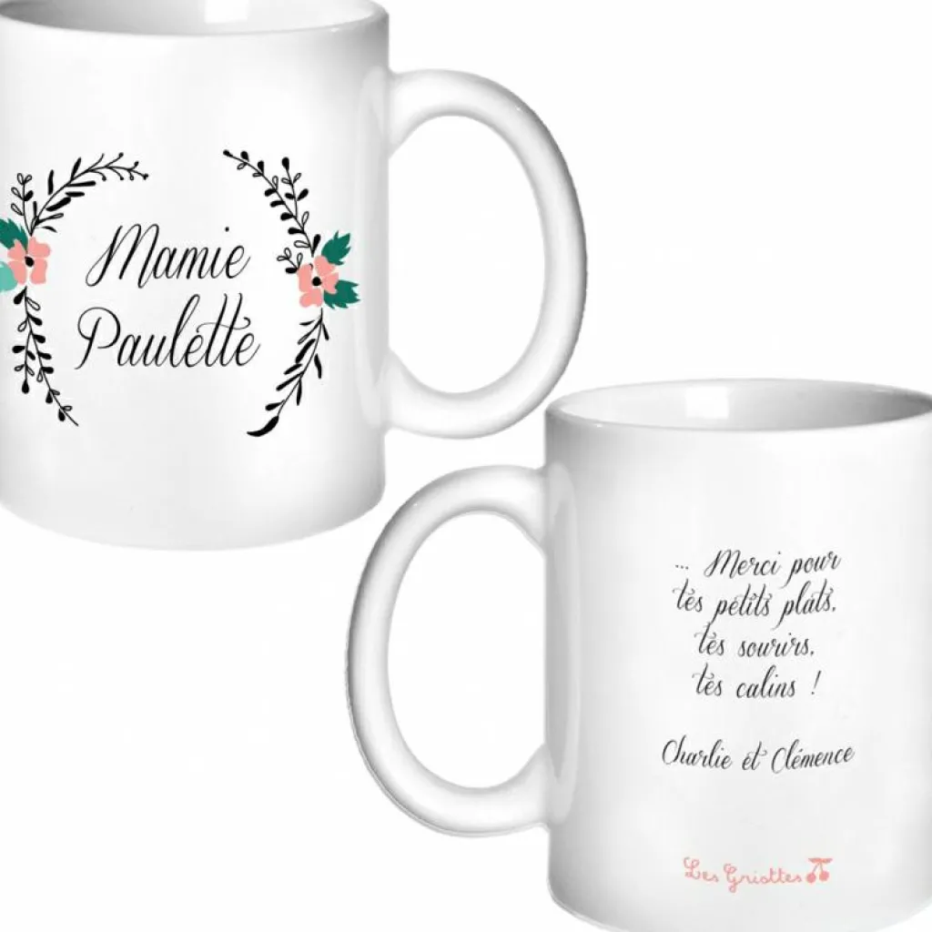 Les Griottes Mug personnalisable Fleurs