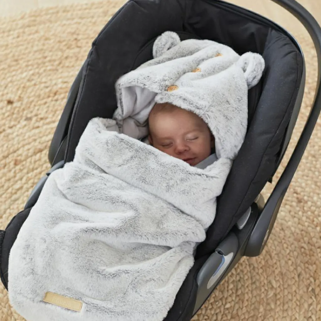 Noukie's Nid d'ange passe sangle Sherpa Mix & Match gris clair