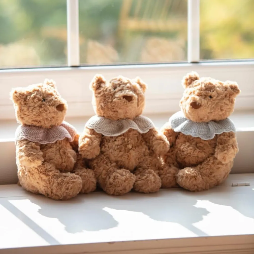 Pasito a pasito Ours en peluche tricot beige (29 cm)