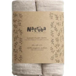 Natruba Pack 2 langes en coton bio crème