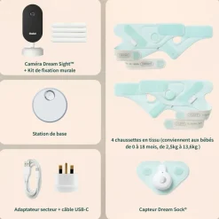 Sale Pack chaussette connectée Dream Sock Dusty Rose + Dream Sight Cam (0-18 mois) Babyphone