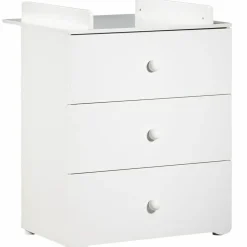 Baby Price Pack duo lit bébé têtes panneaux blanc et commode à langer blancs New Basic