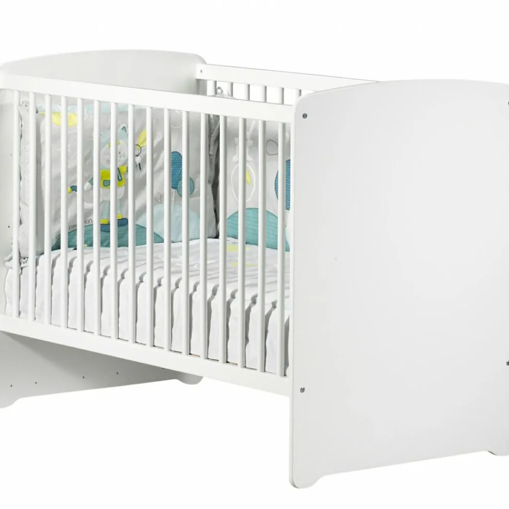 Best Pack duo lit bébé têtes panneaux et tiroir New Basic blanc (60 x 120 cm) Chambre Complète Bébé