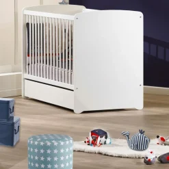 Best Pack duo lit bébé têtes panneaux et tiroir New Basic blanc (60 x 120 cm) Chambre Complète Bébé