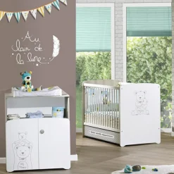 Online Pack duo lit bébé têtes panneaux et commode à langer Teddy Chambre Complète Bébé