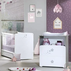 Sale Pack duo lit bébé têtes panneaux et commode à langer New Nao Chambre Complète Bébé