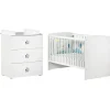 Baby Price Pack duo lit bébé évolutif Little Big Bed blanc et commode à langer étoile New Basic