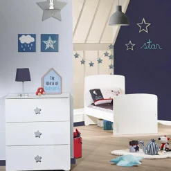 Baby Price Pack duo lit bébé évolutif Little Big Bed blanc et commode à langer étoile New Basic