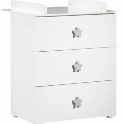 Baby Price Pack duo lit bébé évolutif Little Big Bed blanc et commode à langer étoile New Basic