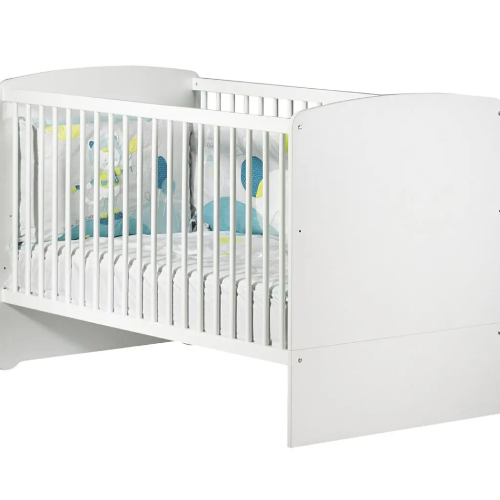Baby Price Pack duo lit bébé évolutif Little Big Bed blanc et commode à langer coeur rose New Basic