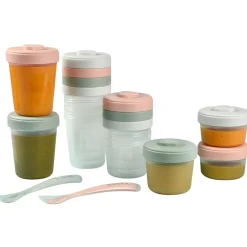 Béaba Pack 1er repas avec pots de conservation Eucalyptus (14 pièces)