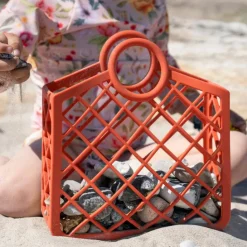 Panier de plage en silicone Rouge Corail Jouet De Plage / Piscine