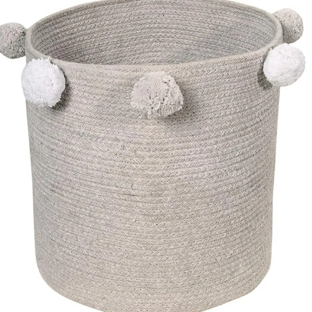 Best Panier de rangement Bubbly en coton gris (30 x 30 cm) Panier De Rangement