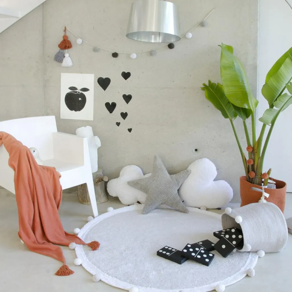 Best Panier de rangement Bubbly en coton gris (30 x 30 cm) Panier De Rangement