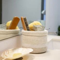 Panier de rangement en coton My Little Ones ivoire (15 x 15 x 15 cm) Panier De Rangement