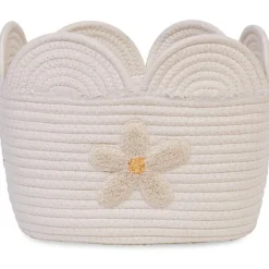 Outlet Panier de rangement Fleur écru (30 x 20 cm) Panier De Rangement