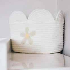 Outlet Panier de rangement Fleur écru (30 x 20 cm) Panier De Rangement