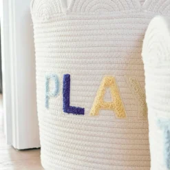 Childhome Panier de rangement Fleur écru (35 x 35 cm)