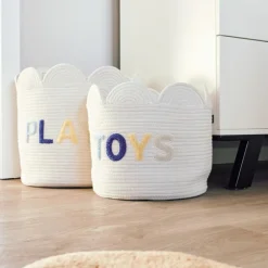 Childhome Panier de rangement Fleur écru (35 x 35 cm)