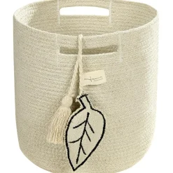 Hot Panier de rangement Leaf en coton naturel (30 x 30 cm) Panier De Rangement